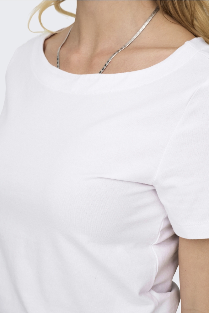 ONLLIVE LOVE LIFE S/S BOATNECK TOP 15349048 WHITE